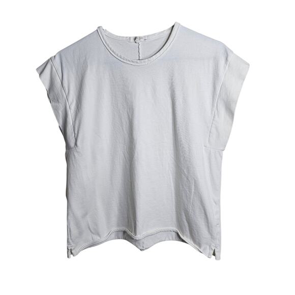 Rag & Bone Mixed Media Muscle Tee Women Top Sz XS White Organic Cotton Boxy Fit - Picture 1 of 8